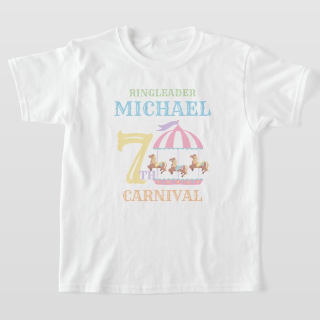 T-shirt Carousel Cirque Carnaval Anniversaire Chemise Past (Poser)