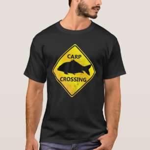 T-shirt Carp Crossing Funny Signal d'avertissement Carp Fi
