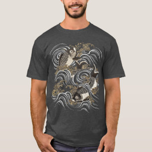 T-shirt Carpe japonaise vintage en vagues