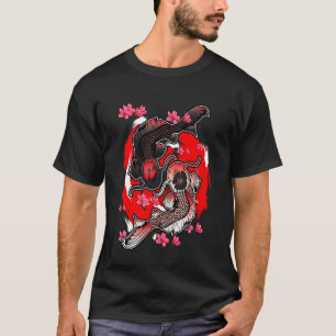 T-shirt Carpe Koi Fleur de Cerisier Japonais Sakura Nishi