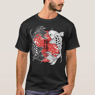 T-shirt Carpe Koï Yin et Yang Cadeau pour amatrice de carp