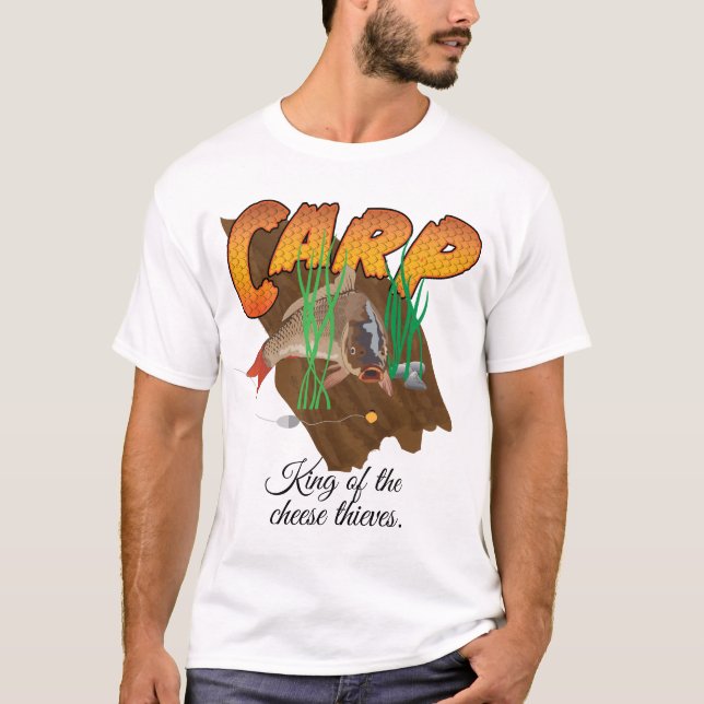 T-shirt Carpe Sur La Chasse Avec Personnalisation Pêche (Devant)