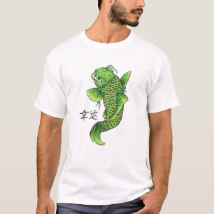 T-shirt Carpe verte chanceuse orientale fraîche de