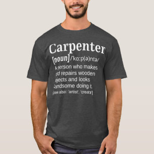 T-shirt Carpenter Handsome Personne travaillant avec Wood