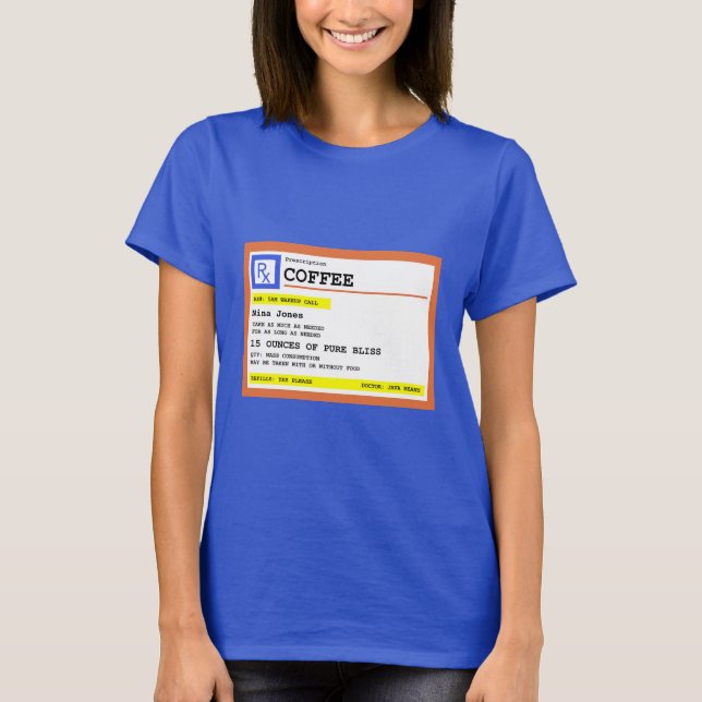 T-shirt Carré de café d'ordonnance personnalisé (Devant)