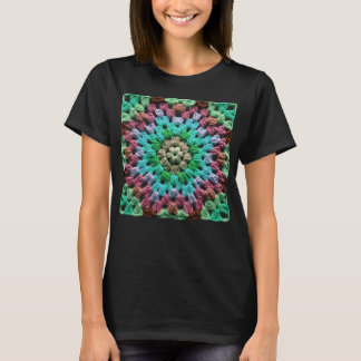 T-shirt Carré de grand-mère motif de crochet Rétro Soixant