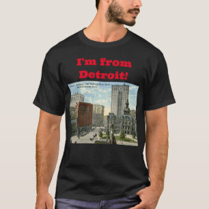 T-shirt Carré de l'Hôtel de Ville, Detroit MI 1915 Vintage