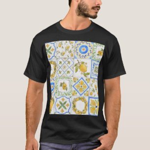 T-shirt Carré Motif Sicilienne Lemons Watercolor
