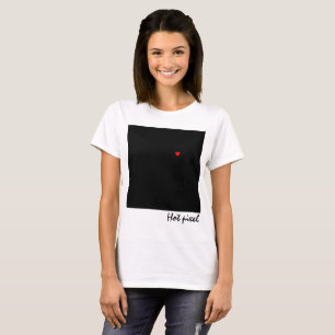 T-shirt Carré noir avec un pixel chaud drôle personnalisab