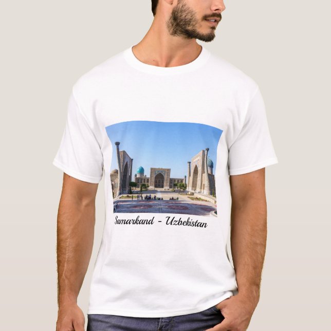 T-shirt Carré Registan - Samarkand, Ouzbékistan, Asie (Devant)
