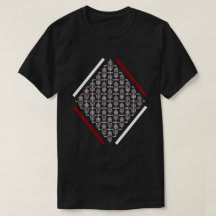 Carré rouge et blanc avec Motifs d'inspiration asi