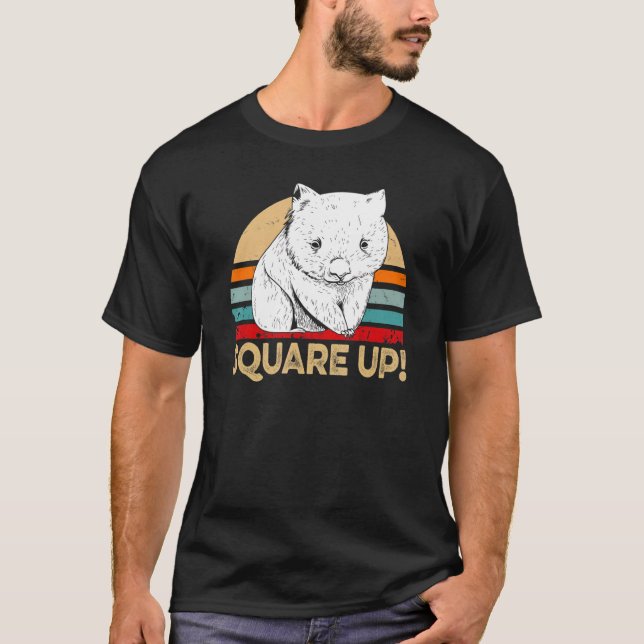 T-shirt Carré Up Devis Pour Un Nerd Wombat (Devant)