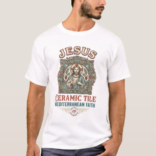 T-shirt Carreau en céramique Jésus Méditerranéen Foi Jésus