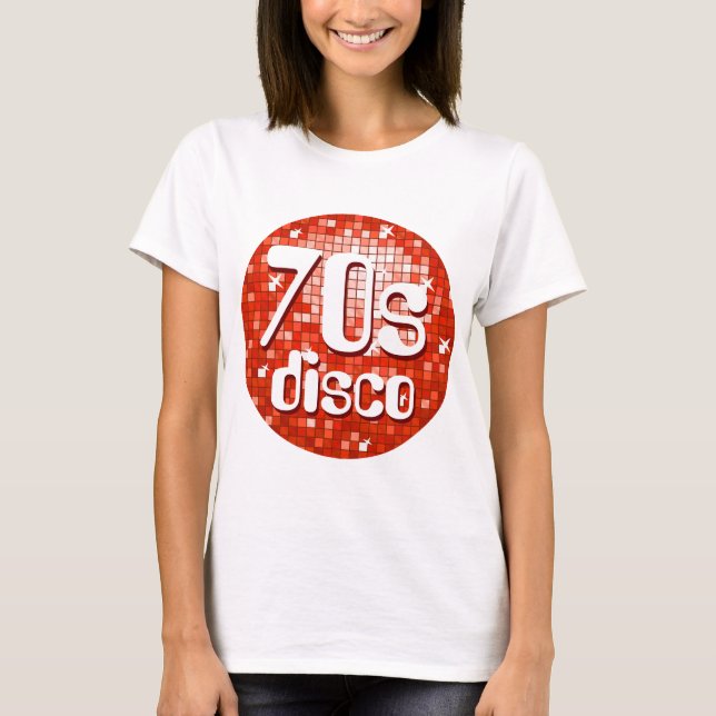 T-shirt Carreaux Disco Rouge 'les années 70 Disco' spaghet (Devant)