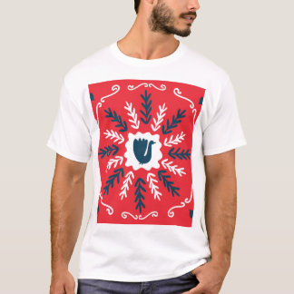 T-shirt Carrelage de Noël Folk Doodle Art