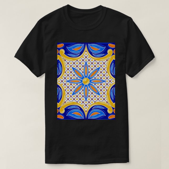 T-shirt Carrelage en céramique Talavera mexicain Motif 1 (Design devant)