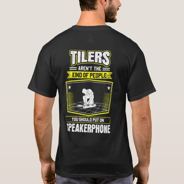 T-shirt Carrelage Homme Speakerphone Carrelage Tiler planc (Dos)