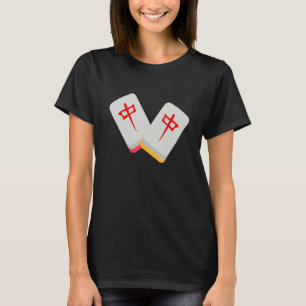 T-shirt Carrelage moyen Mahjong Drôle Vêtements moyen Mahj