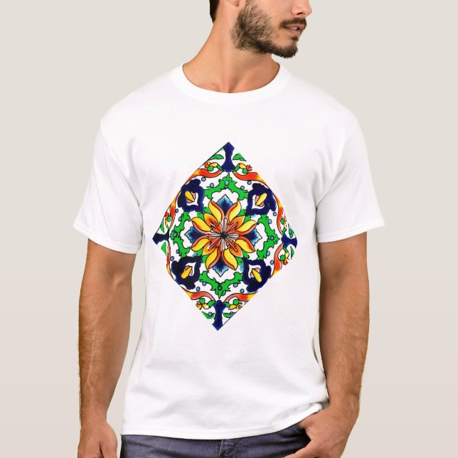 T-shirt Carrelage Talavera Mexicaine No 6 (Devant)