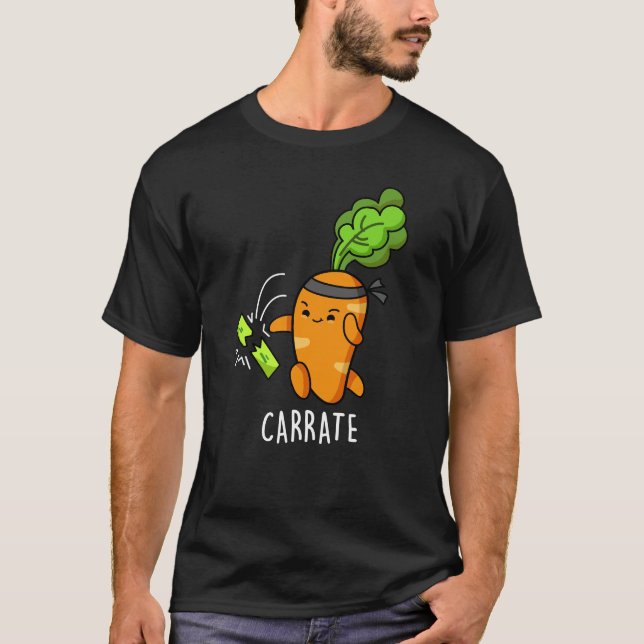 T-shirt Carrer Carotte drôle Karate Pun Dark BG (Devant)