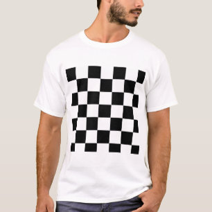 T-shirt Carrés Checkered noirs et blancs