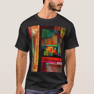 T-shirt Carrés colorés Motif d'art Abstrait moderne #04