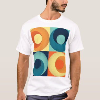 T-shirt Carrés et cercles rétro : Motif des années 60