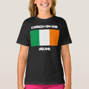 T-shirt Carrick on-Suir, Irlande avec drapeau irlandais En