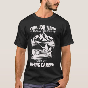 T-shirt Carrière de pêche Sportif passionné Pêcheur drôle