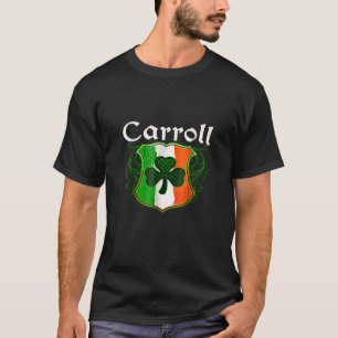 T-shirt Carroll Nom Irlandais Nom Shamrock Crest Ire