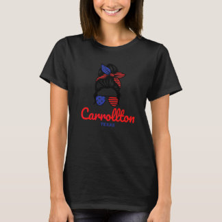 T-shirt Carrollton Texas Chignon Rétro Désordonné