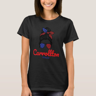 T-shirt Carrollton Texas Chignon Rétro Désordonné