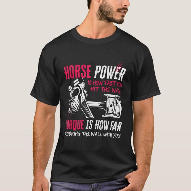 T-shirt Carrosserie Drôle Et Torque Power Mécanique Diesel (Devant)
