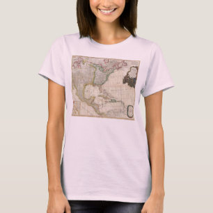 T-shirt Carte 1794 de Pownell de l'Amérique du Nord et de