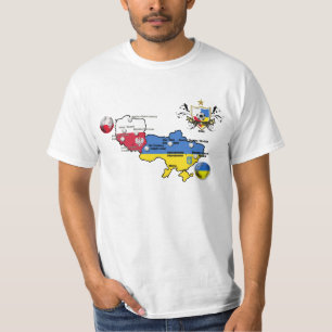 T-shirt Carte 2012 de pays de drapeau du football d'euro