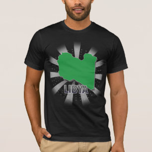 T-shirt Carte 2,0 de drapeau de la Libye