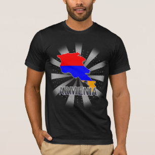 T-shirt Carte 2,0 de drapeau de l'Arménie