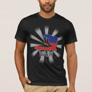 T-shirt Carte 2,0 de drapeau du Haïti