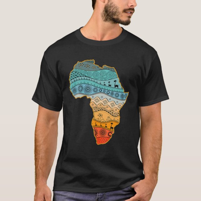 T-shirt Carte africaine de la fierté ethnique traditionnel (Devant)