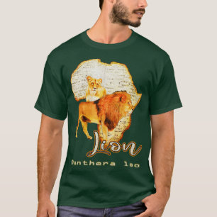 T-shirt Carte Afrique Lion Safari Savanna Wildlife Zoo Sou