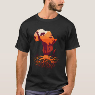 T-shirt Carte Afrique Racines Afrique Big Five Safari Gira