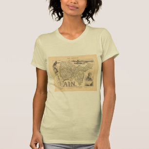 T-shirt Carte Ain Department France 1858 Alexandre Vuillem