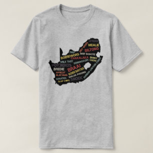 T-shirt Carte alimentaire classique de l'Afrique du Sud