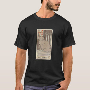 T-shirt Carte Arot Quatre D'Épées Et Chat Graphique Cosmiq
