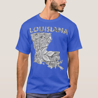 T-shirt Carte artistique Mandala Louisiana avec texte en T