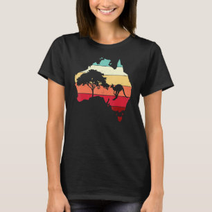 T-shirt Carte Australie cool Kangaroo Rainbow Australian A