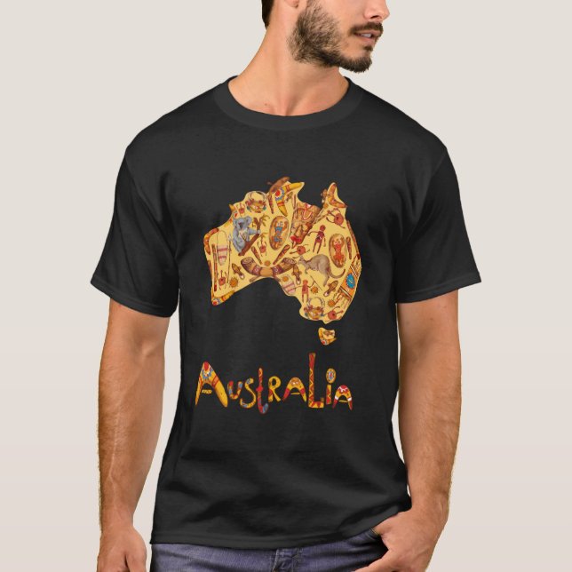 T-shirt Carte australienne Autochtone Autos (Devant)