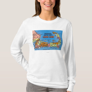 T-shirt Carte automatique détaillée de Cape Cod