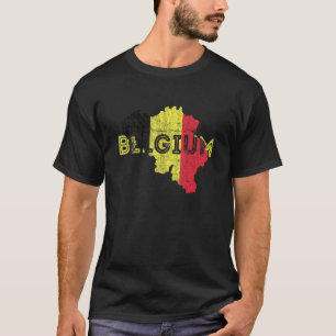 T-shirt Carte Belge Et Drapeau Souvenir Distorti Belgique