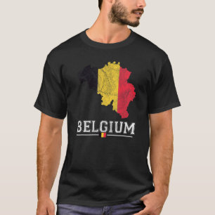 T-shirt Carte Belge Et Drapeau Souvenir Distorti Belgique